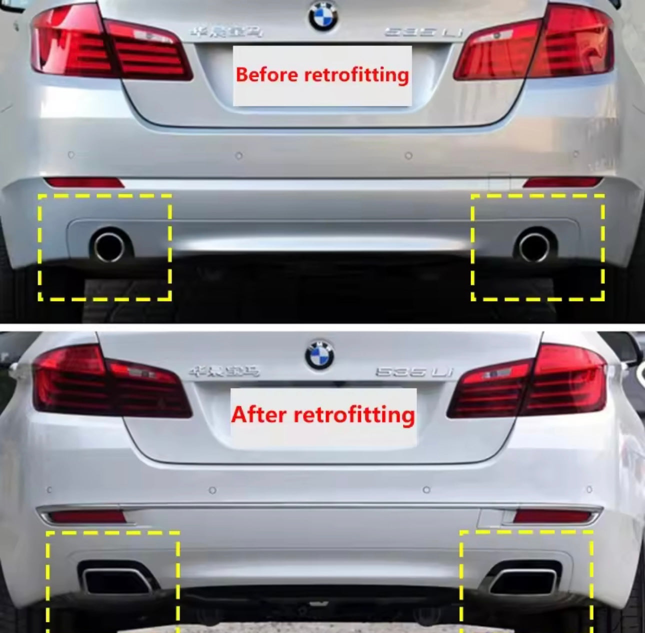 BMW F10/F11 Bakre Avgasutblås – 550i m550d Style